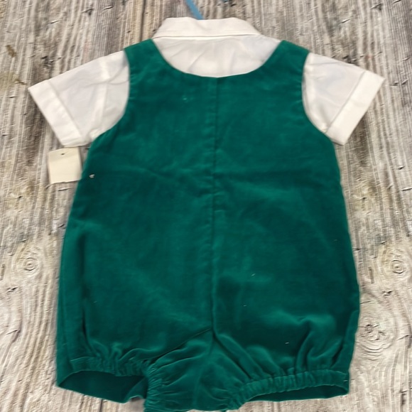 Vintage Green Shortall Romper Set 6-9 Months USA - Picture 4 of 6